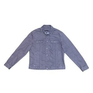 John Varvatos USA Men's Gray Denim-Style Jacket - Size L - Modern Slim Fit